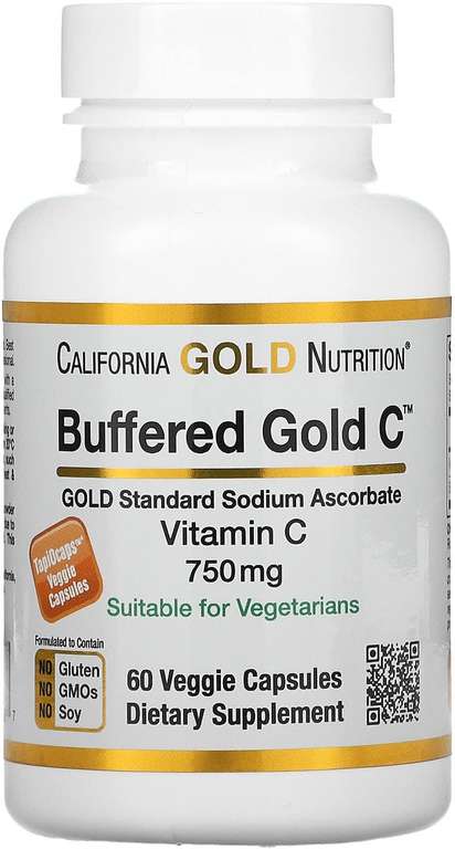 Витамин C California Gold Nutrition 750 мг, 60 шт