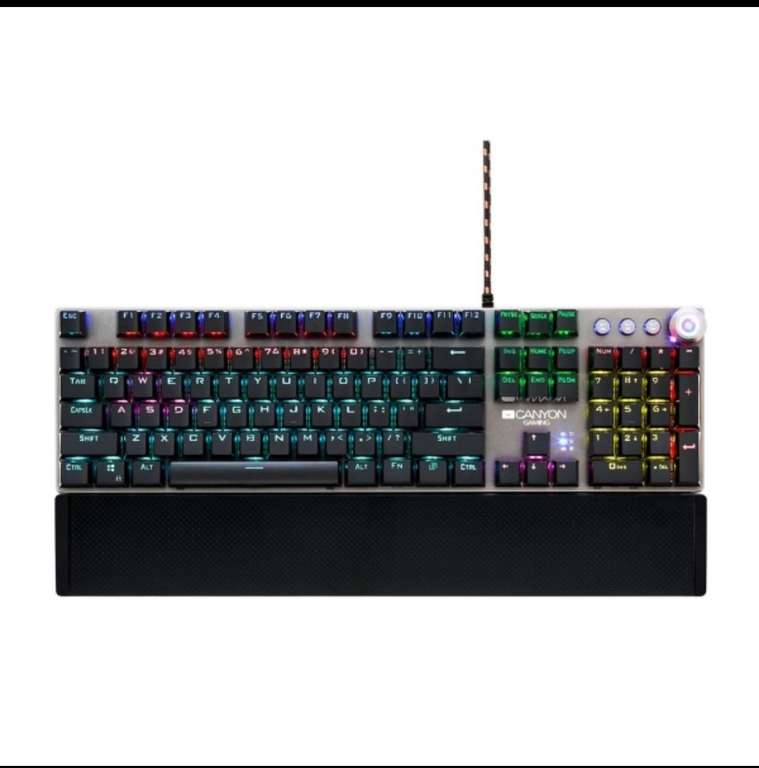 Механическая клавиатура Canyon Nightfall GK-7(черные свитчи, RLGBT подсветка) с бонусами цена 1300₽