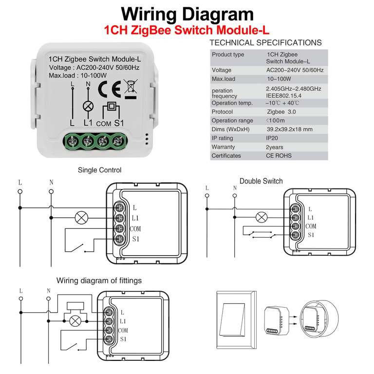 Умный выключатель GIRIER Tuya ZigBee 3,0