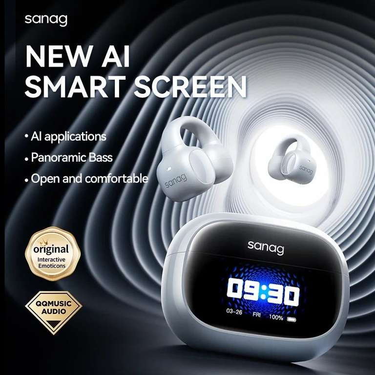 Bluetooth-наушники Sanag S3 Pro с интеллектуальным экраном