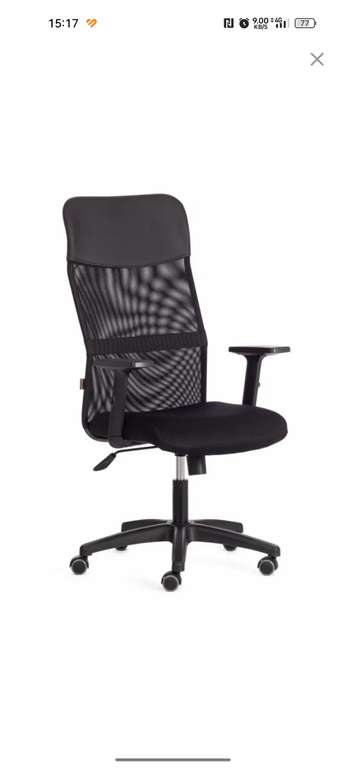 Кресло компьютерное TetChair PRACTIC PLT, ткань+кожзам, чёрный