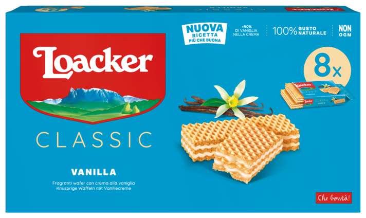 Вафли Loacker Classic Vanilla c ванильной начинкой 360 г, 8 шт по 45г