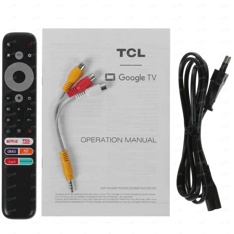 43" (108 см) Телевизор LED TCL 43P737 серебристый, 4K UltraHD, Google TV