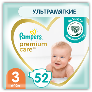 Подгузники Pampers premium care 3, 6-10 кг