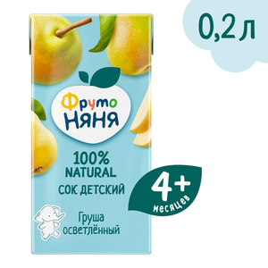 Сок ФрутоНяня из груш 0,2 л х 12 шт (23₽/шт)