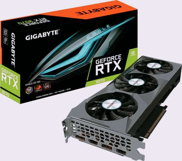 Видеокарта GIGABYTE NVIDIA GeForce RTX 3070 EAGLE OC (LHR) Кэшбэк 21 750р