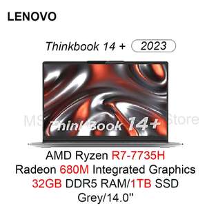 Ноутбук Lenovo ThinkBook, 14", 2К, AMD Ryzen R7-7735 h, 32 ГБ, 1 ТБ, Radeon 680m, windows 11