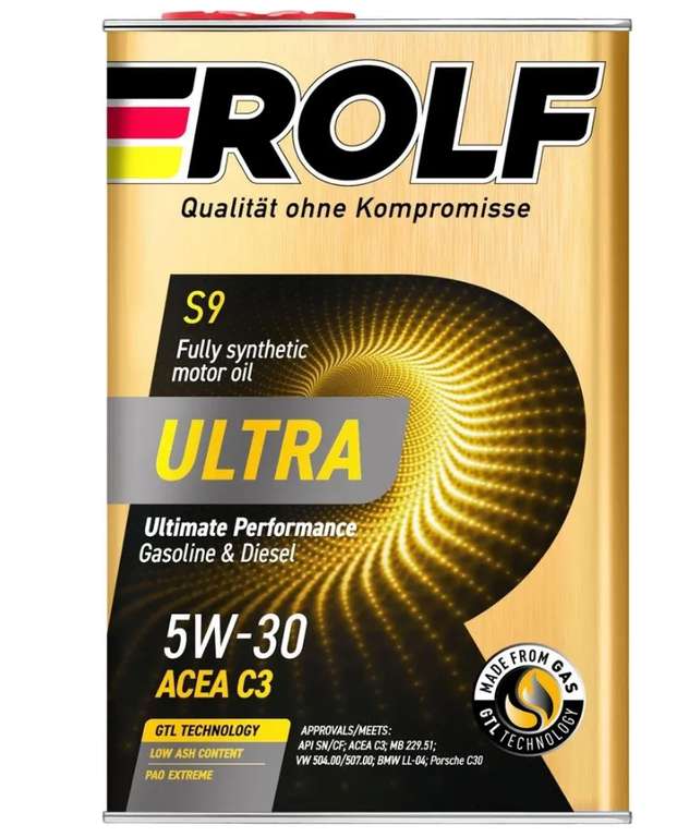 Моторное масло ROLF Ultra 5W-30 ACEA C3 4 л (Цена по озон карте)