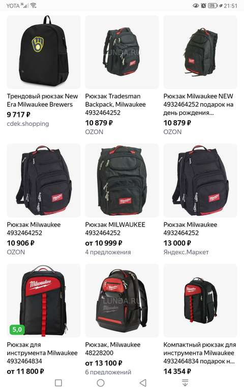 Рюкзак сумка Milwaukee 4932464252 Подборка