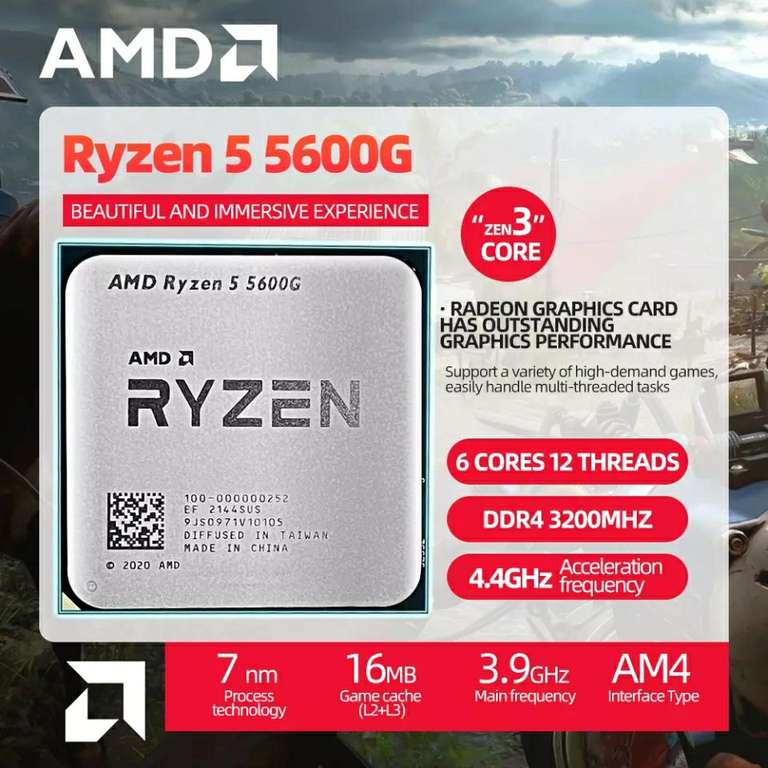 Процессор AMD Ryzen 5 5600G (19995₽ при оплате в долларах)