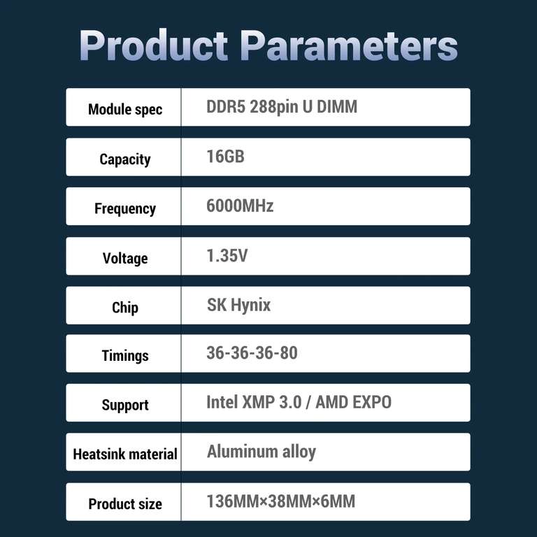 Оперативная память Kingbank DDR5 16ГБ 6000 МГц