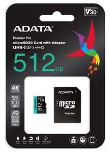 Карта памяти ADATA MICRO SDXC 512GB W/AD