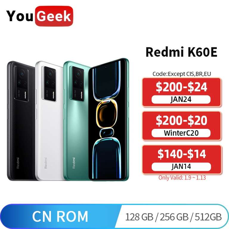 Смартфон Redmi K60E (Dimensity 8200, 5500мАч,3200x1440)
