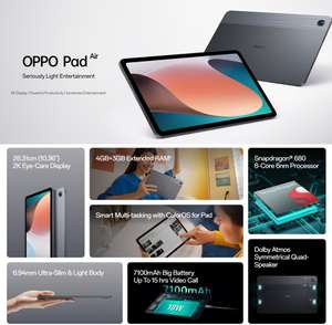 Планшет OPPO Pad Air (10.36", 2К, 60 Гц, Snapdragon 680, 4 ГБ RAM + 64 ГБ ROM)