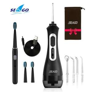 Ирригатор Seago SG833, 3 режима, зарядка от USB + электрическая зубная щетка Seago SG-551 в подарок