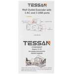 Сетевой адаптер Tessan TS-323, 3 розетки, 3 шт. х USB, 16 А, 3600 Вт (требуется 2 товара-добивки по любой цене)