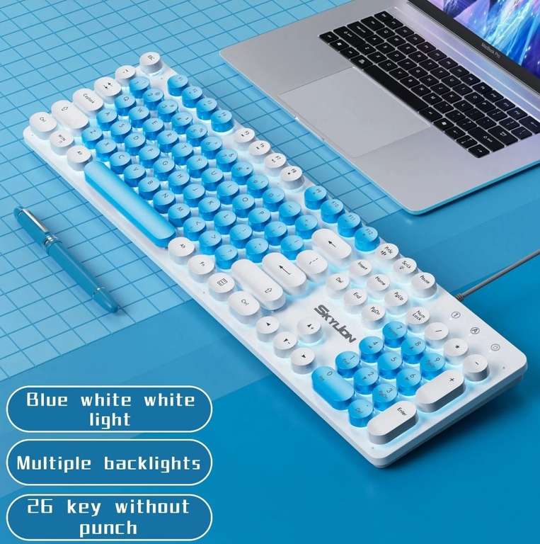 Проводная мембранная клавиатура SKYLION H300 со 104 клавишами