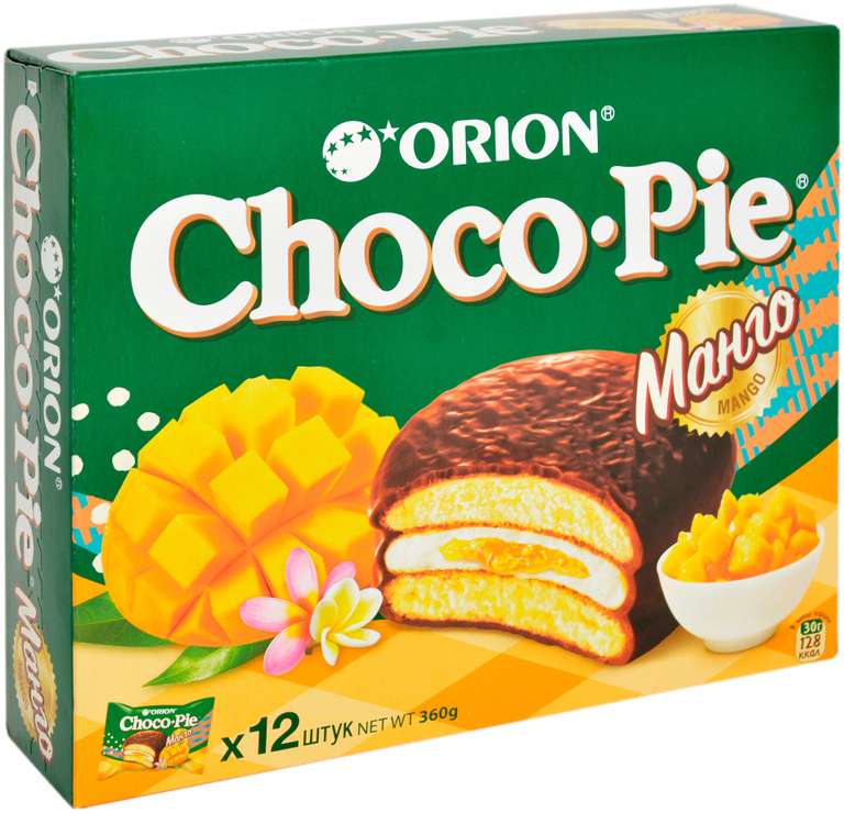 Пирожное Choco Pie Манго 360г, 12шт. в упаковке