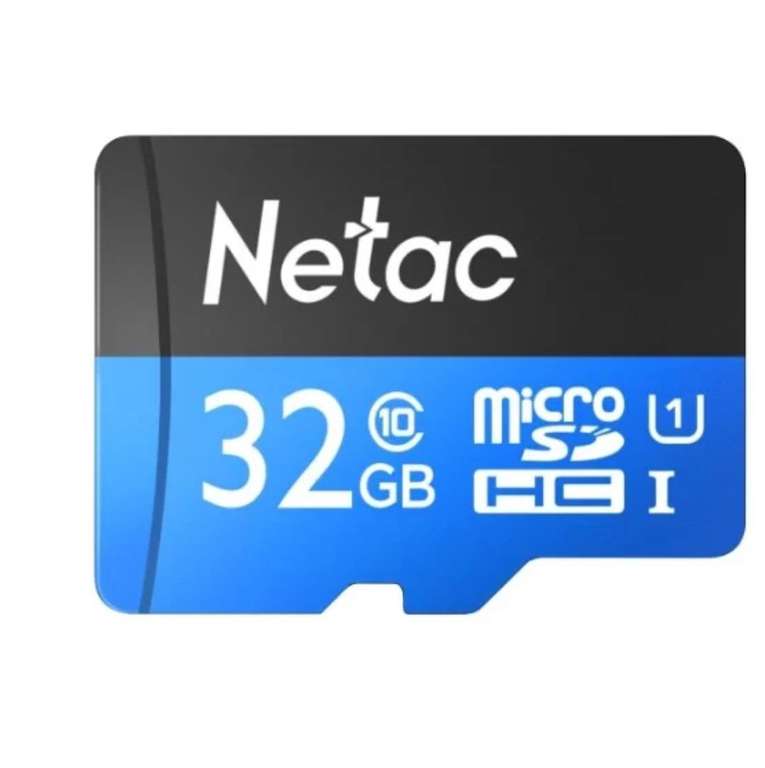 Карта памяти NETAC MicroSDHC P500 Standard 32GB (169₽ с бонусами, товар дня 5.01)
