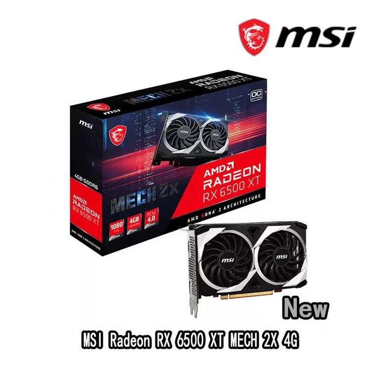 Видеокарта MSI Radeon RX 6500 XT MECH 2X 4Gb GDDR6 64 bit NEW (с монетами 13814 рублей)