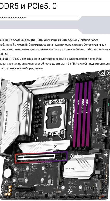 Материнская плата Maxsun MS-Terminator Z790M D5 (mATX, LGA1700), с Вайлдберриз Кошельком