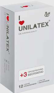 Презервативы Ultra Thin 12+3 шт., ультратонкие Unilatex