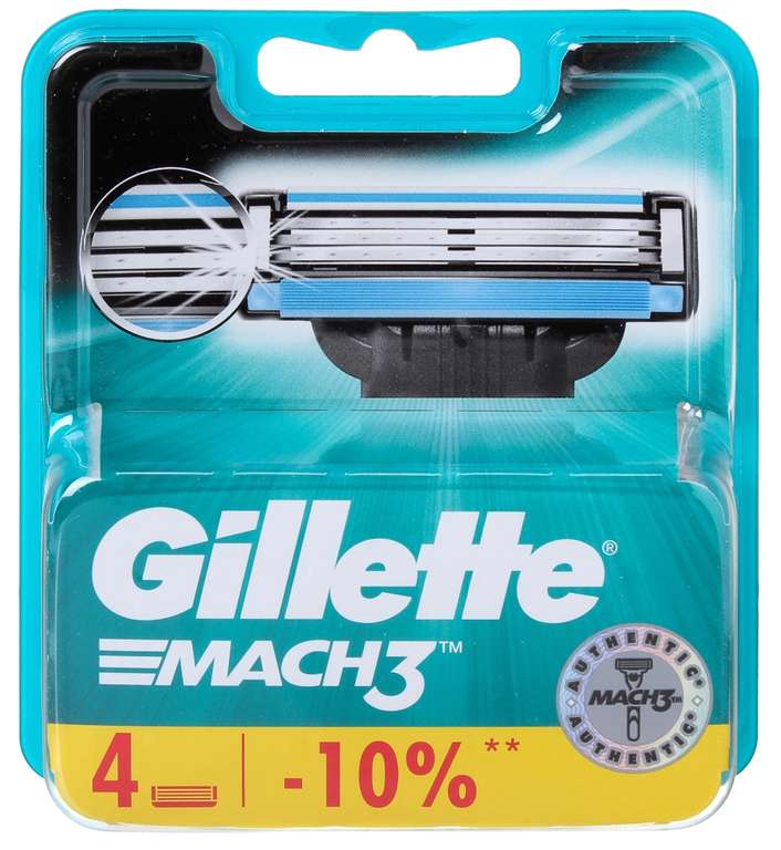 Сменные кассеты для Gillette Mach3, 4 шт.
