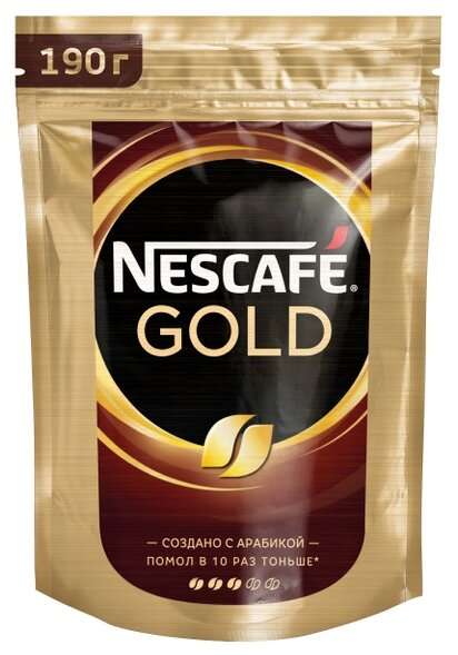 Кофе NESCAFÉ Gold растворимый, 190г, пакет
