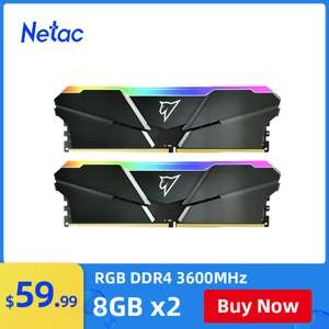 Оперативная память Netac Shadow DDR4 RGB 3600MHz 8GB x2