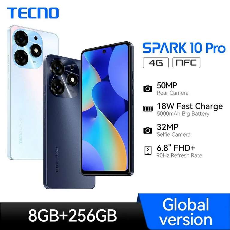 Смартфон Tecno Spark 10 Pro 8+256GB (Из-за рубежа)