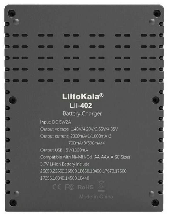 LiitoKala Lii-402 - умное зарядное устройство на 4 АКБ