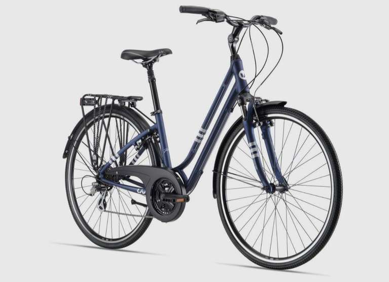 Женский велосипед Giant Flourish FS 2, год 2022, цвет Синий, ростовка 16 (цена с ozon картой)