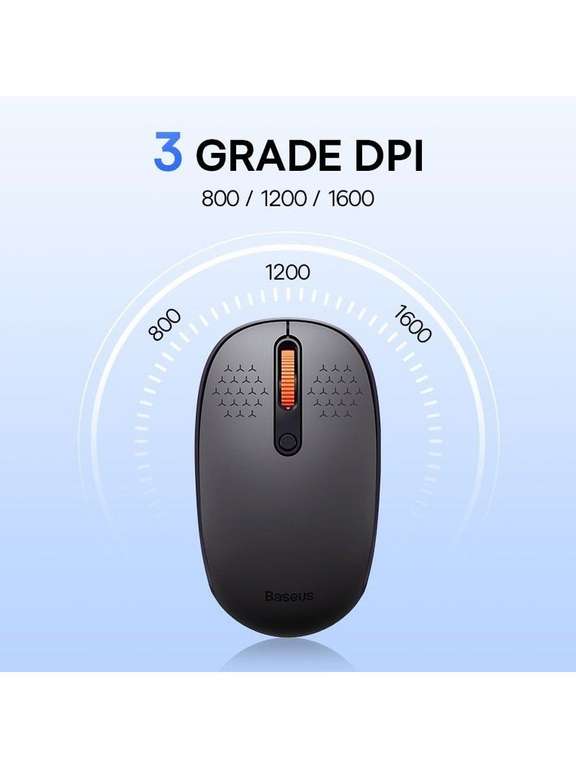 Беспроводная мышь Baseus F01A Gray, 1600 DPI