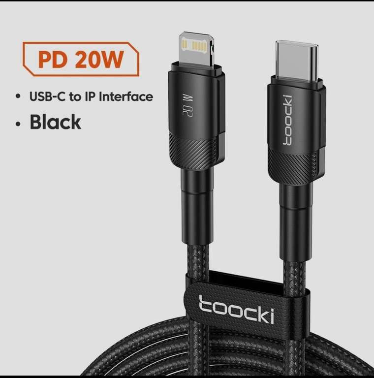 Toocki кабель для Iphone, PD 20W, 0.5m