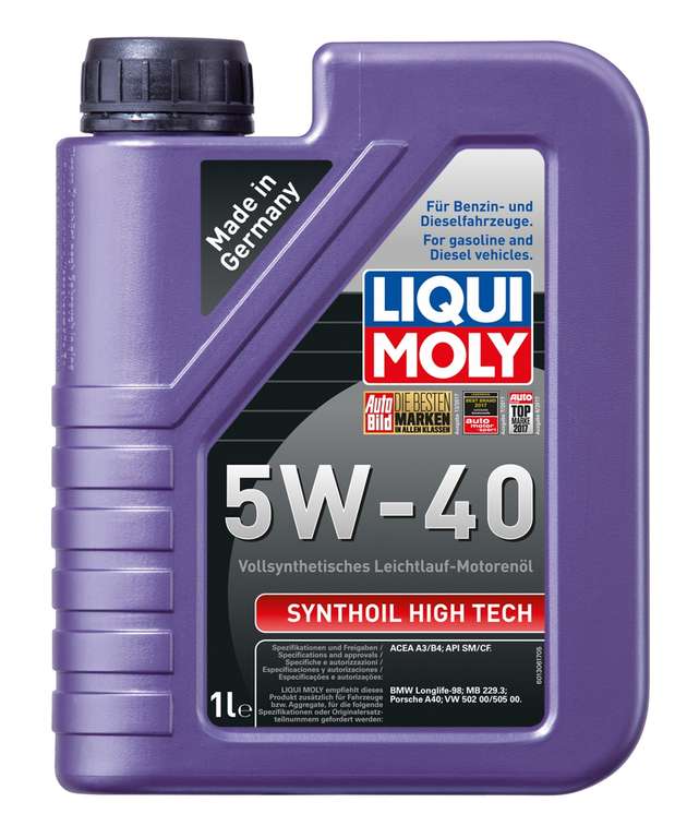Моторное масло синтетическое LIQUI MOLY Synthoil High Tech 5W-40, 1л