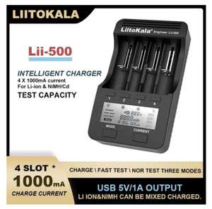 Зарядное устройство для аккумуляторных батареек LiitoKala Lii-500 danji (с Ozon картой, из-за рубежа)