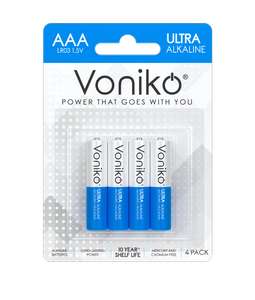Батарейки Voniko Ultra алкалиновые, AAA, 4 шт