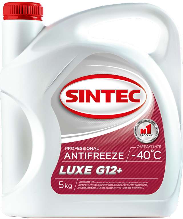 Антифриз SINTEC LUXE G12+ (-40) красный 5 кг