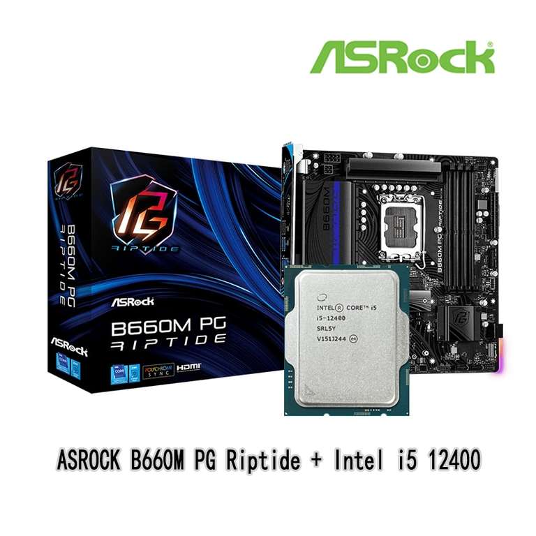 Материнская плата ASROCK B660M PG Riptide DDR4 + процессор Intel i5 12400 B660 LGA1700