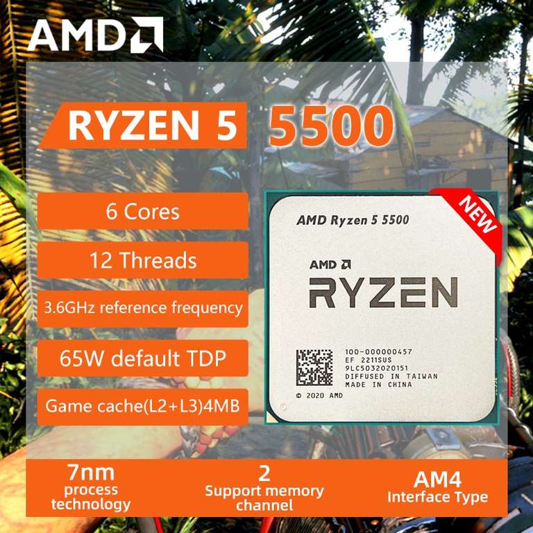 Процессор AMD R5 5500 Ryzen 5 5500 3,6 ГГц 6-ядерный