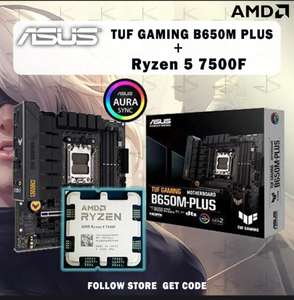 Процессор AMD Ryzen R5 7500F + материнская плата ASUS TUF GAMING B650M PLUS