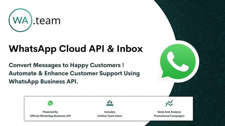 Бесплатно WhatsApp Cloud API и Team Inbox от WA.Team (AppSumo)