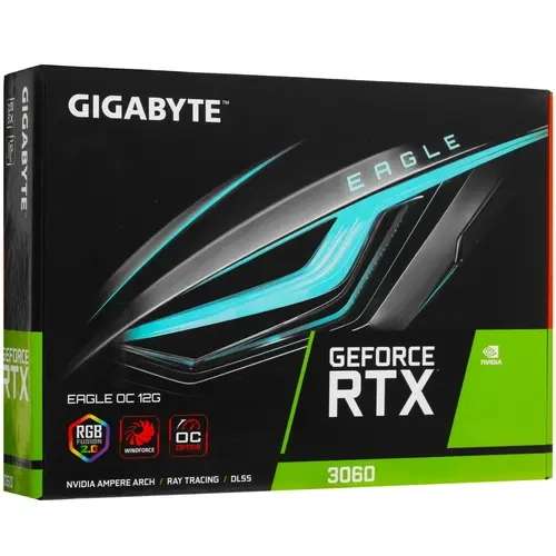 Видеокарта GIGABYTE GeForce RTX 3060 EAGLE OC (LHR) [GV-N3060EAGLE OC-12GD Rev2.0]