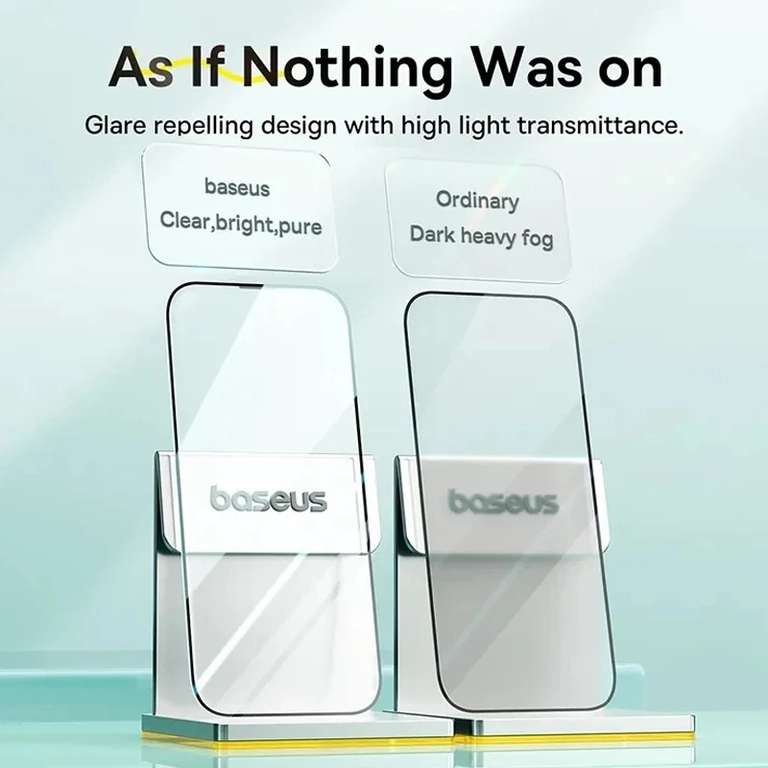 Прозрачное закаленное стекло Baseus 0.3 мм для iPhone 15 14 13 12 Pro Max