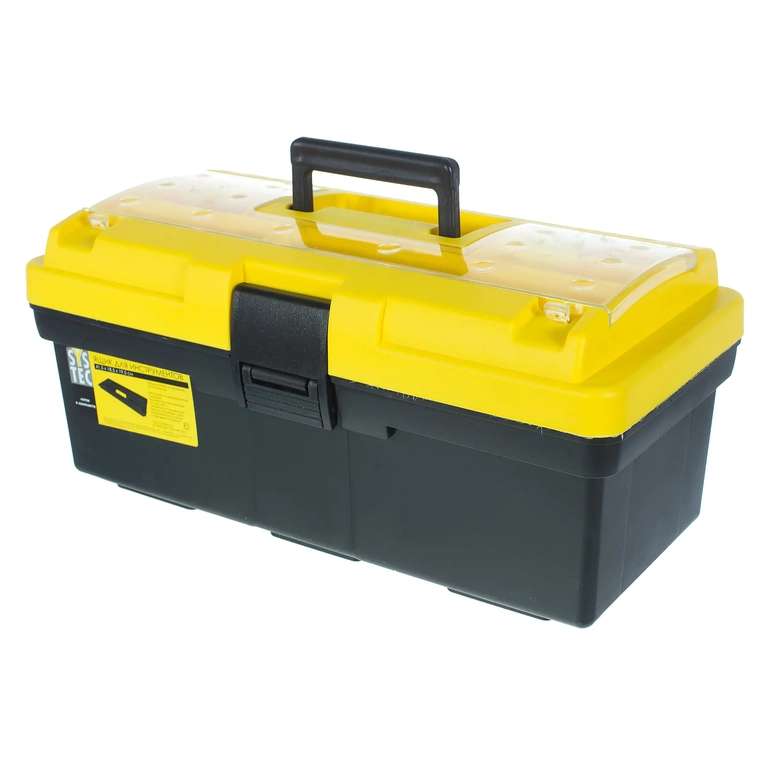 [Возможно не везде] Ящик для инструмента Systec 195х185х415 мм, пластик, цвет черно-жёлтый