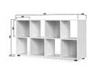 Стеллаж Kvadro-4 белый деревянный для хранения вещей, книг, игрушек, для дома и офиса, этажерка, полка 330х648х1306 (ДхШхВ)