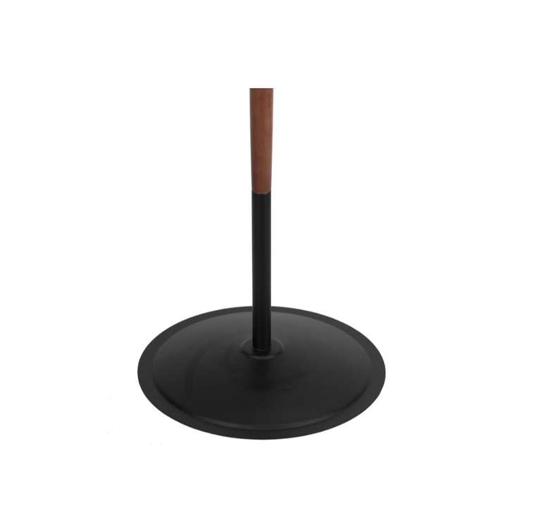 Напольная вешалка Мебелик Д 1 ЛАЙТ черный/средне-коричневый 7786 (ЛМДФ, сталь, массив дерева)