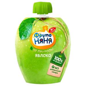 1+1 на пюре ФрутоНяня, 90г (например, пюре из яблок гипоаллергенное с 4 мес)