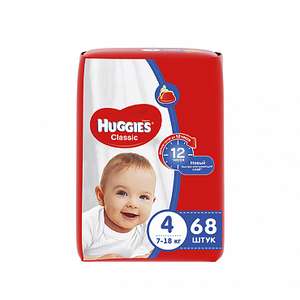 Подгузники Huggies Classic 4 7-18кг, 68 шт.