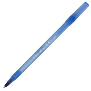 Ручка шариковая одноразовая BIC Round Stic синяя (толщина линии 0.4 мм)